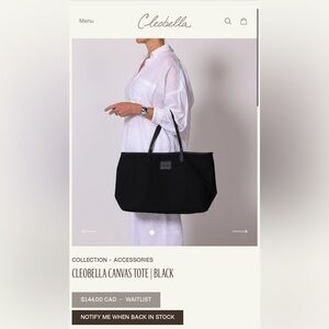 Cleobella Canvas Tote - Black